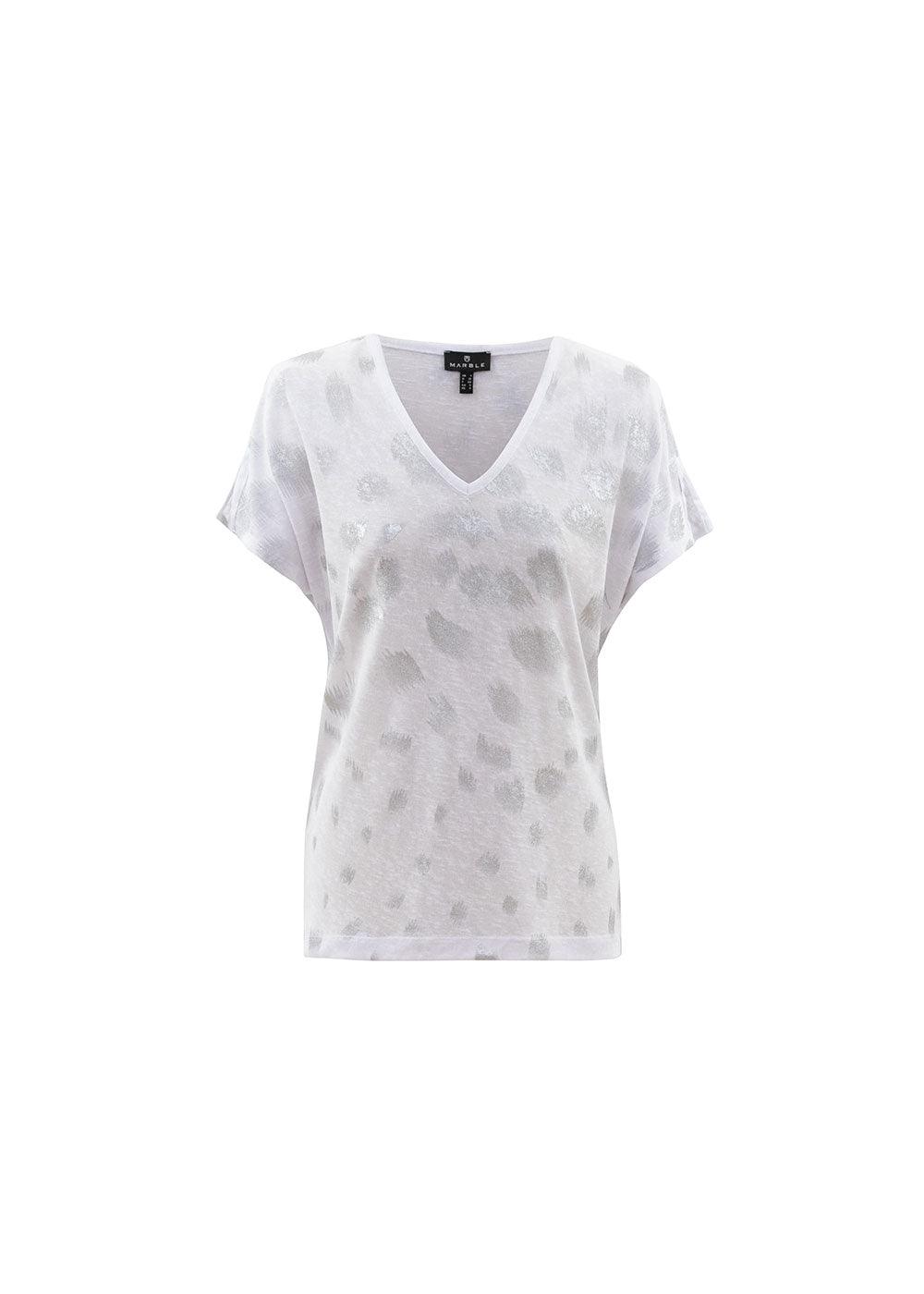 Marble Animal Print Foil T-Shirt - Justina Clothing