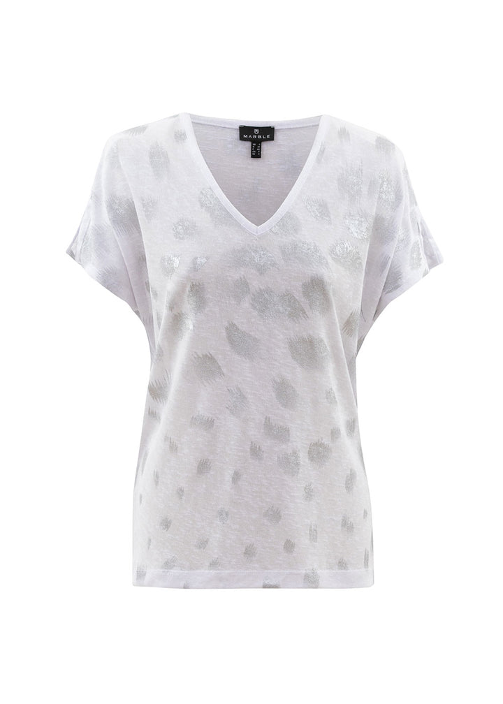 Marble V Neck Top