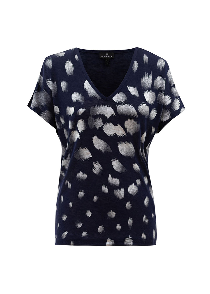 Marble V Neck Top