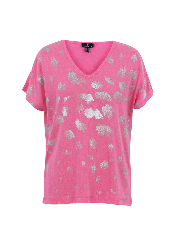 Marble V Neck Top