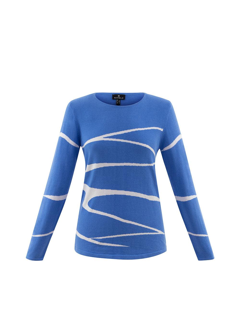 Marble Art Stripe Sweater - Justina Clothing