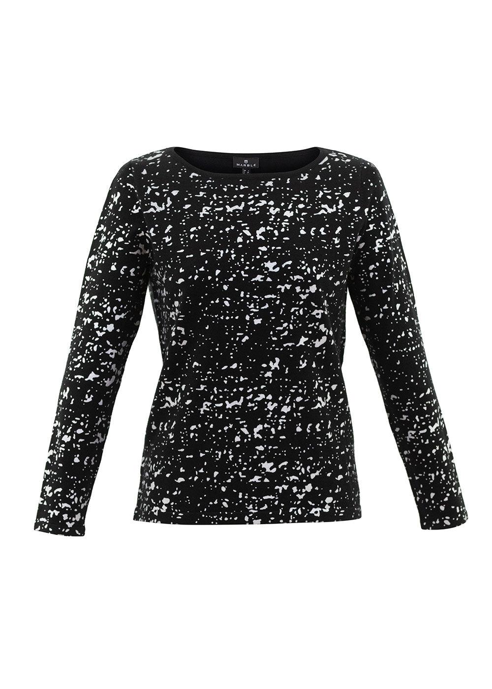 Marble Foil Print Sweater