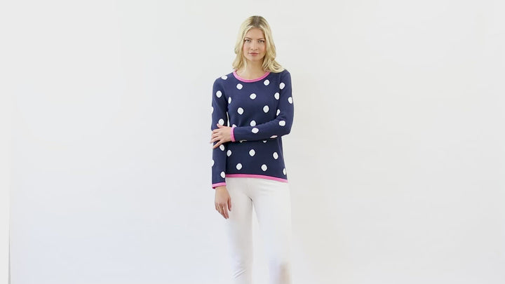 Marble Navy Spot Knit Sweater