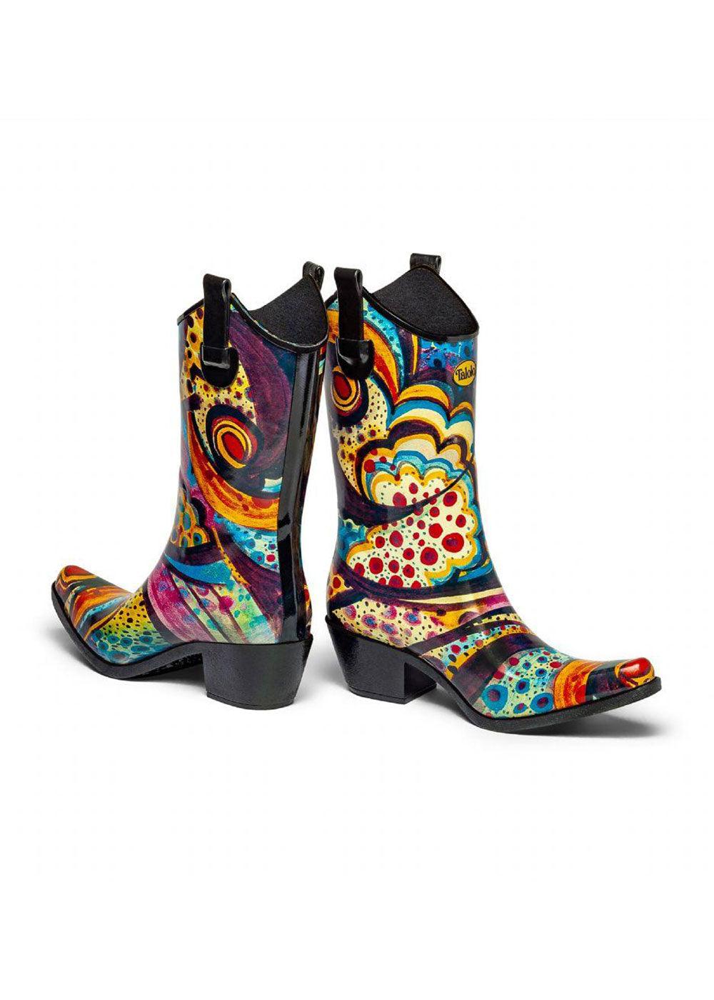 Talolo Floral Bliss Cowboy Boot Wellies - Justina Clothing