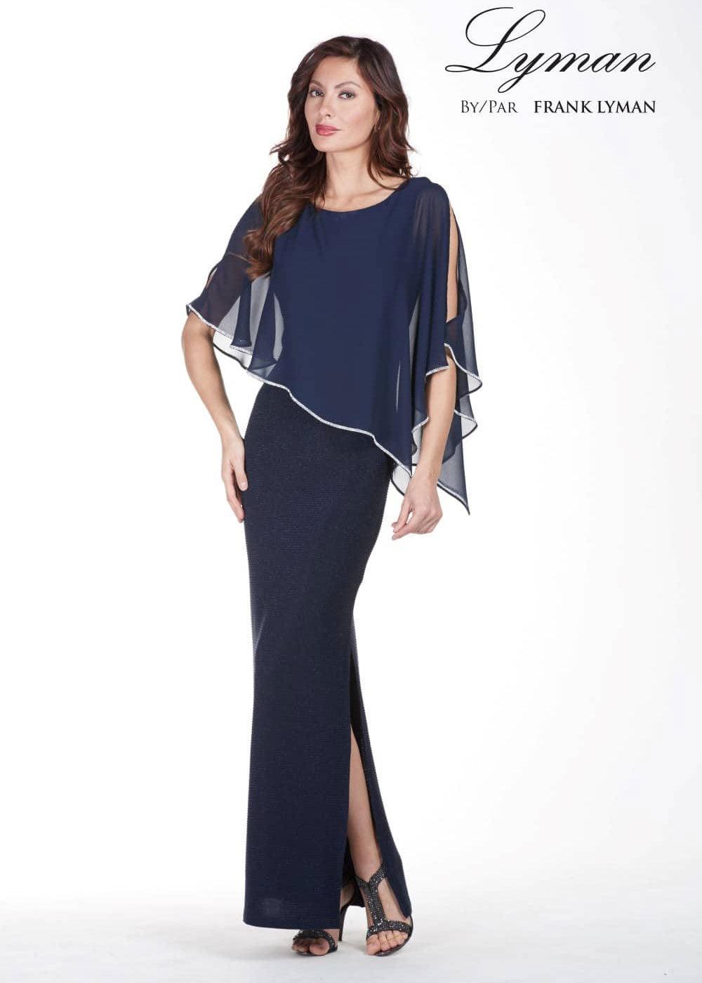 Frank Lyman Diamante Chiffon Drape Dress - Justina Clothing