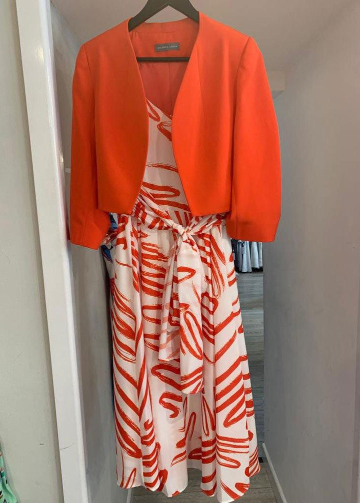 Michaela Louisa Full Skirt Coral Dress - Justina Clothing