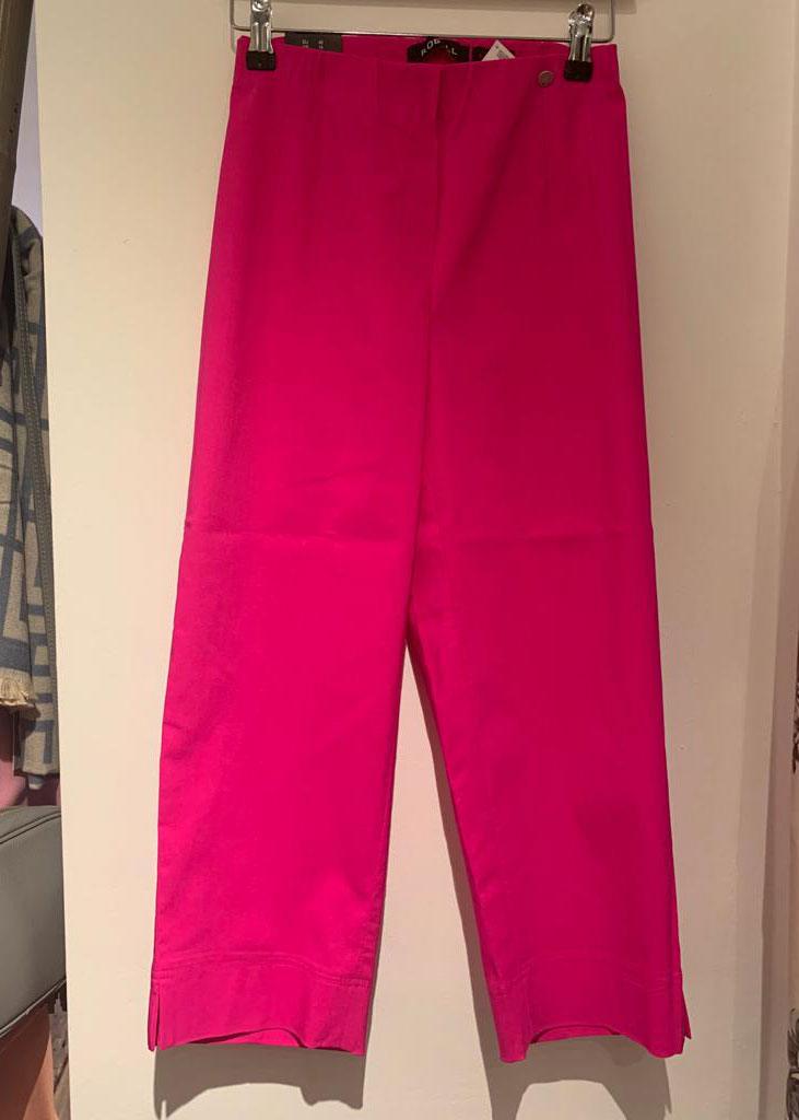 Robell Marie Cropped Trousers - Pink - Justina Clothing
