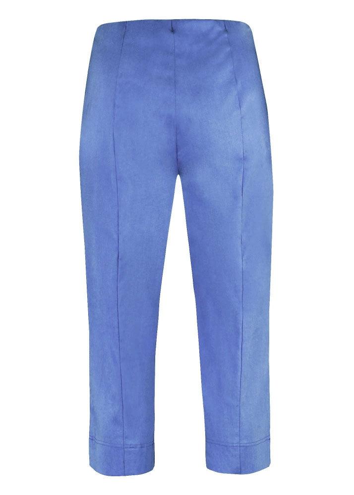 Robell Marie Cropped Trousers - Azure Blue - Justina Clothing